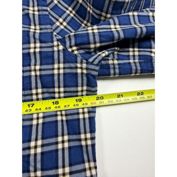 Eddie Bauer Men’s Blue Plaid Flannel Shirt – Small Classic Fit 100% Cotton - Picture 6 of 8